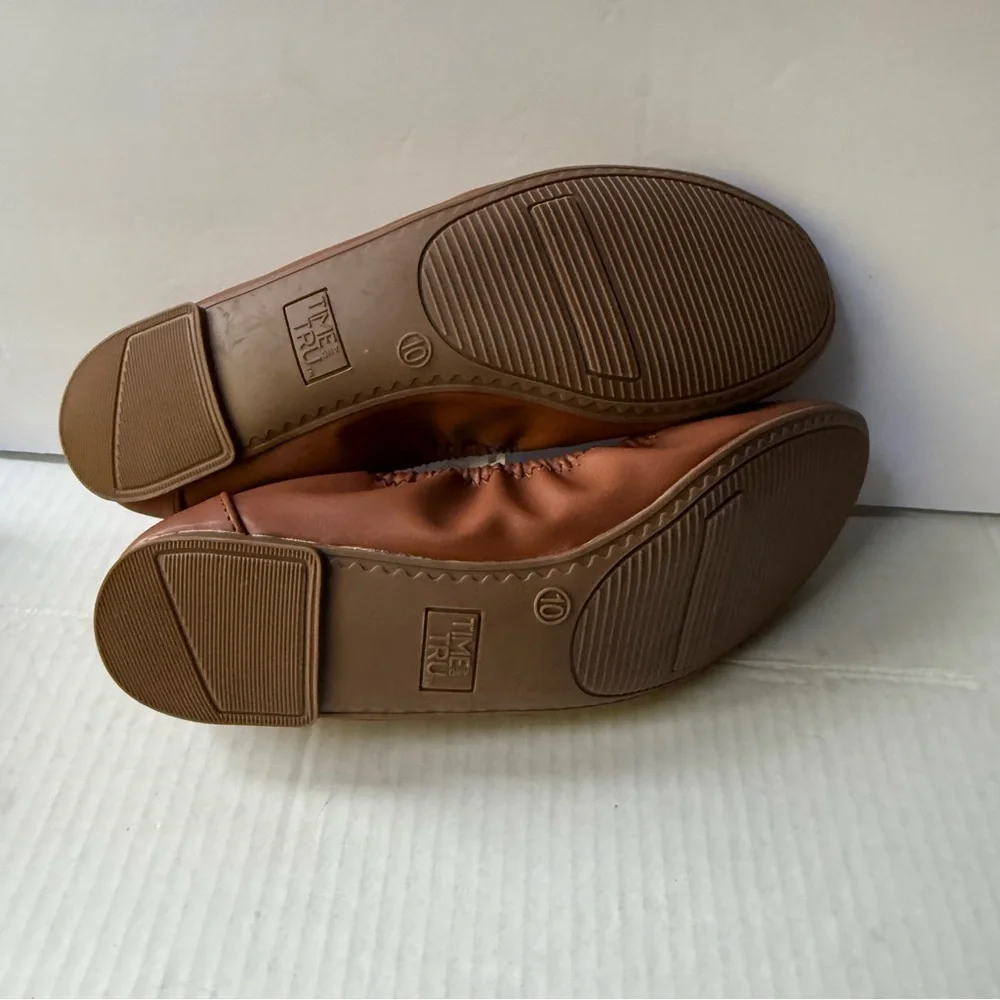 Time and Tru Shoes Women’s Size 10 Brown Ballet Flats Slip‎ On New